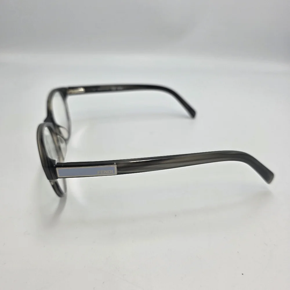 Fendi F979 Black Oval Eyeglass Frames Crystal Black Baby Blue 51mm Auth Italy